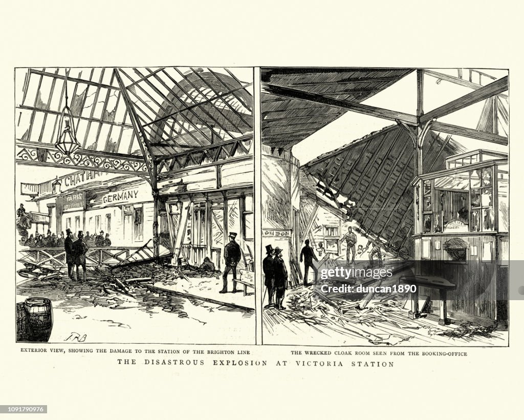 Fenian dynamit kampanj, Explosion skada på Victoria Station, 1884