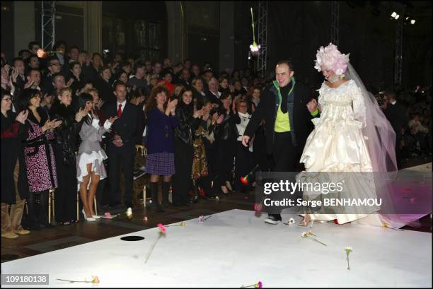 People At The Christian Lacroix Haute Couture Fashion Show Spring-Summer 2004 On January 20, 2004 In Paris, France. Christina Aguilera And Christian...