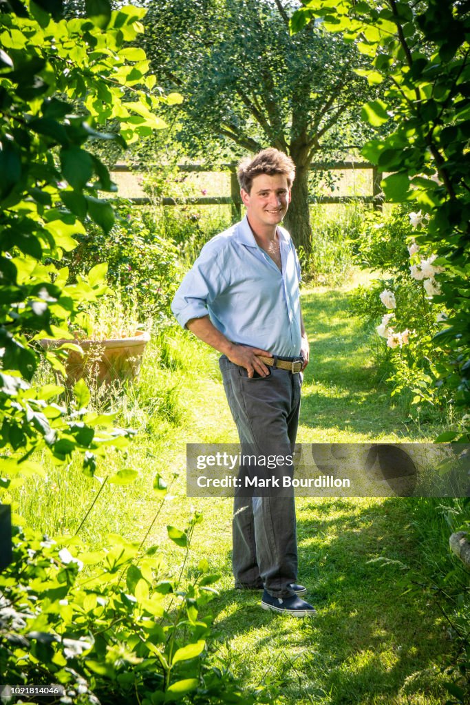 Garden designer Charlie Hart is photographed for the Sunday Times on ...