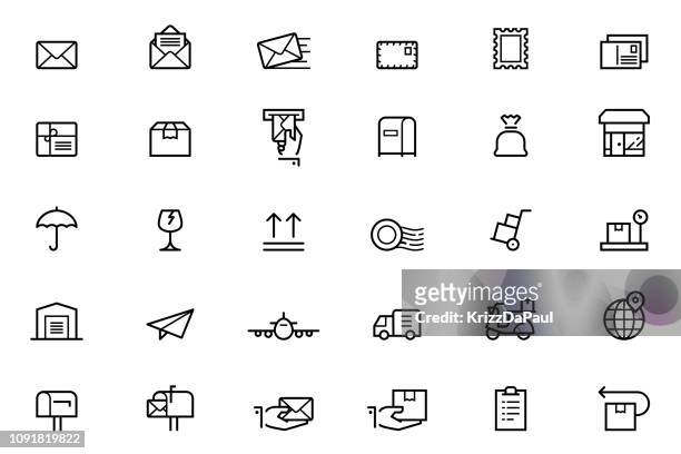 mail icons - public mailbox stock illustrations