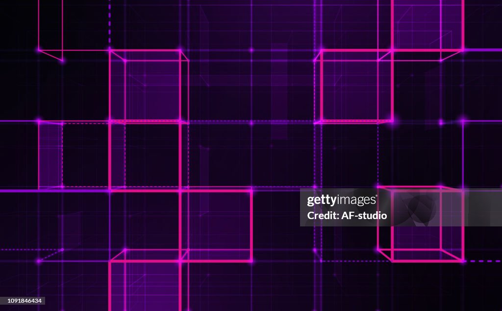 Abstract Blockchain Network Background