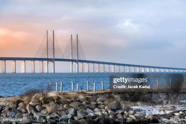 oresund bridge - oresund region stock pictures, royalty-free photos & images