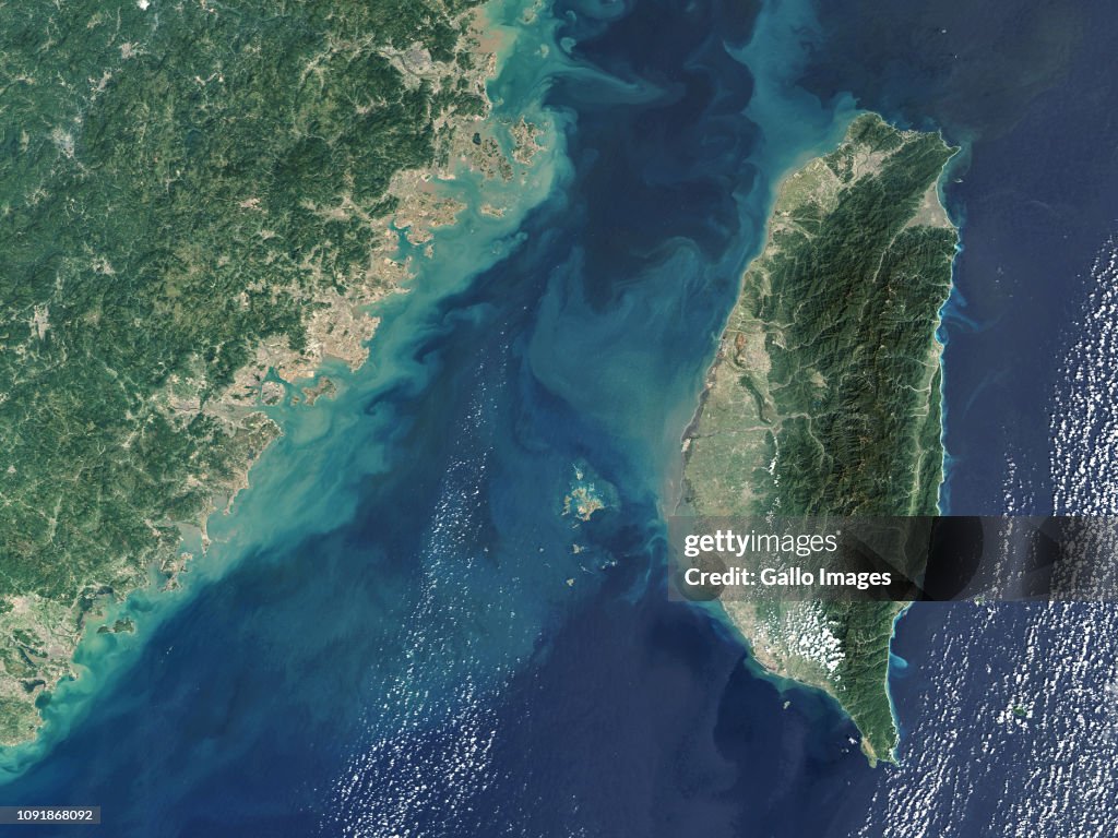 Satellite views of Taiwan Straight