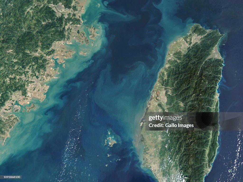 Satellite views of Taiwan Straight