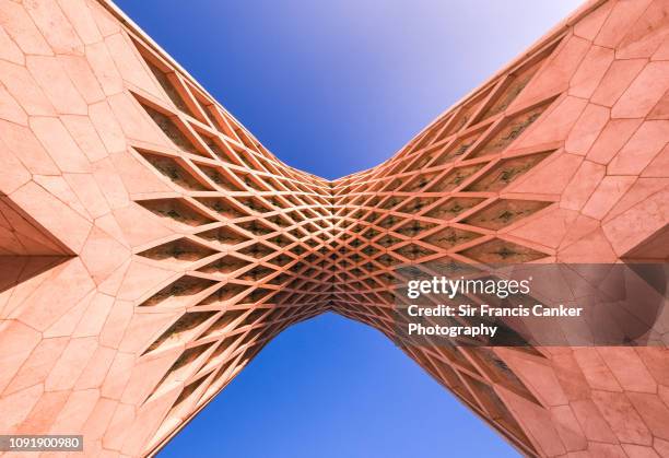 majestic view of azadi tower at sunset in tehran, iran - amazing architecture bildbanksfoton och bilder