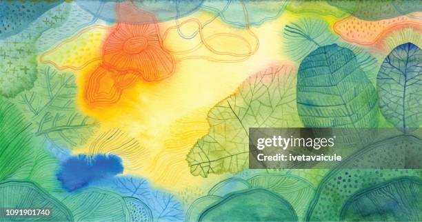 watercolour doodle background - tranquility art stock illustrations