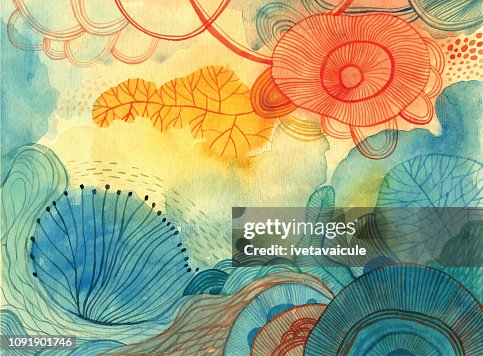 Aquarel doodle achtergrond Aquarel doodle achtergrond