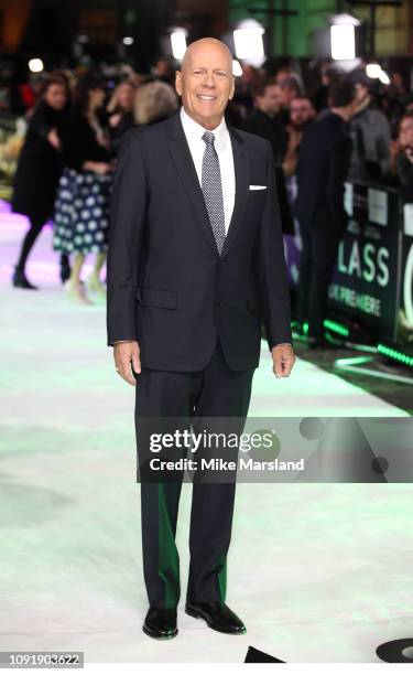 Bruce Willis attends the UK Premiere of "Glass" at The Curzon Mayfair on January 09, 2019 in London, England.