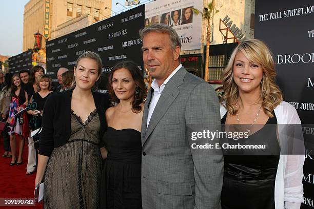 Lily Costner, Annie Costner, Kevin Costner and wife Christine Baumgartner