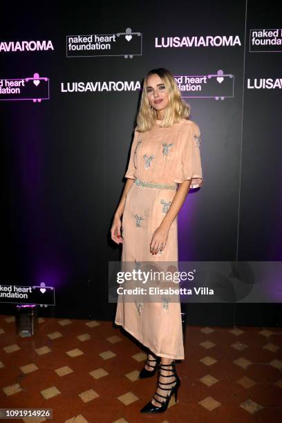 Candela Pelizza attends LuisaViaRoma and Naked Heart Foundation Dinner on January 09, 2019 in Florence, Italy.