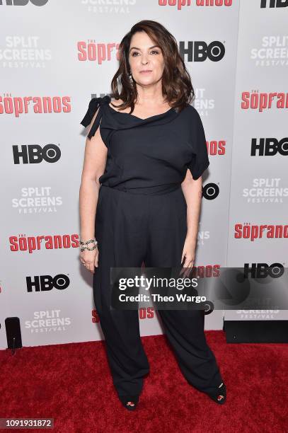 Annabella Sciorra attends the "The Sopranos" 20th Anniversary Panel Discussion at SVA Theater on January 09, 2019 in New York City.