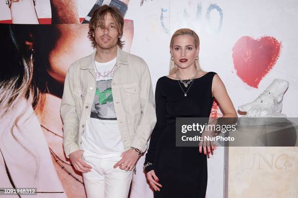 Ana Fernandez and Adrian Roma attends the 'Uno de 50' 'Por arte al amor' campaign photocall at Uno de 50 shop in Madrid, Spain on Jan 31, 2019