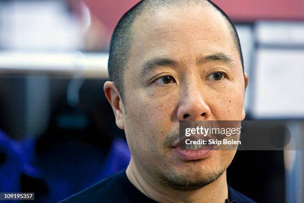 Fashion designer Derek Lam backstage at the Derek Lam + Ebay Fall 2011 presentation during Mercedes-Benz Fashion Week at Alice Tully Hall, Lincoln...