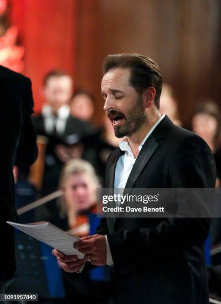 Alfie Boe attends "Animal Requiem: A Concert To Celebrate & Honour All Animals" by Rachel Fuller at St James' Church on January 31, 2019 in London,...