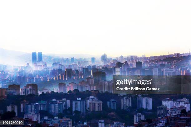 View of Caracas on January 31, 2019 in Caracas, Venezuela. Today, European Parliament recognized opposition leader Juan Guaid as interim president...