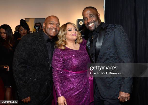 Michael Winans, Melanie Few-Harrison, and Carvin Winans attend the 2019 Super Bowl Gospel Celebration at Atlanta Symphony Hall on January 31, 2019 in...