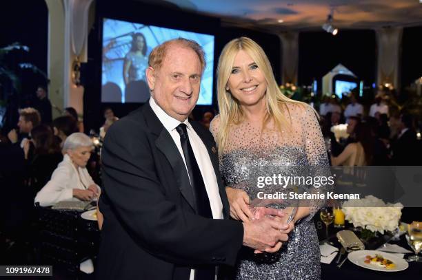 Mike Medavoy and Irena Medavoy attend Learning Lab Ventures 2019 Gala Presented by Farfetch at Beverly Hills Hotel on January 31, 2019 in Beverly...