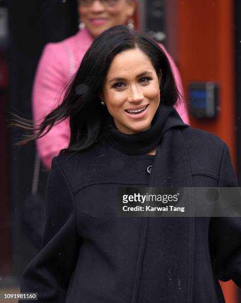 Meghan, Duchess of Sussex departs after visiting Bristol Old Vic on February 1, 2019 in Bristol, England.