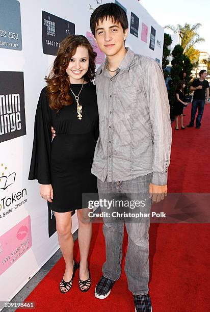 Actress Jillian Clare and actor Vinnie Pergola arrive at the Hollywood launch of PlatinumLounge.com at The Globe Theatre on July 7, 2007 in Los...