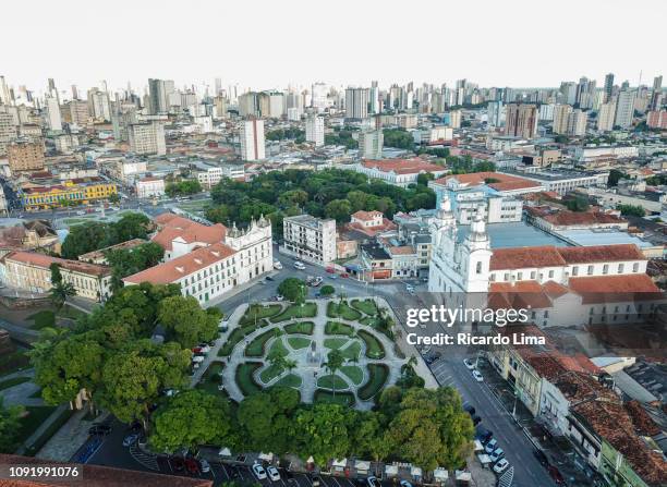 partial view of historic district, belem, brazil - belém brazilië stockfoto's en -beelden