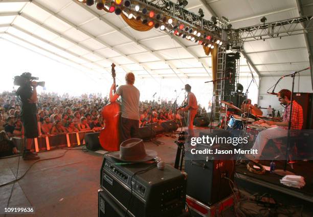 Bone Burnett Elvis Perkins in Dearland during Bonnaroo 2007 - Day 3 - Elvis Perkins in Dearland at This Tent in Manchester, Tennessee, United States.