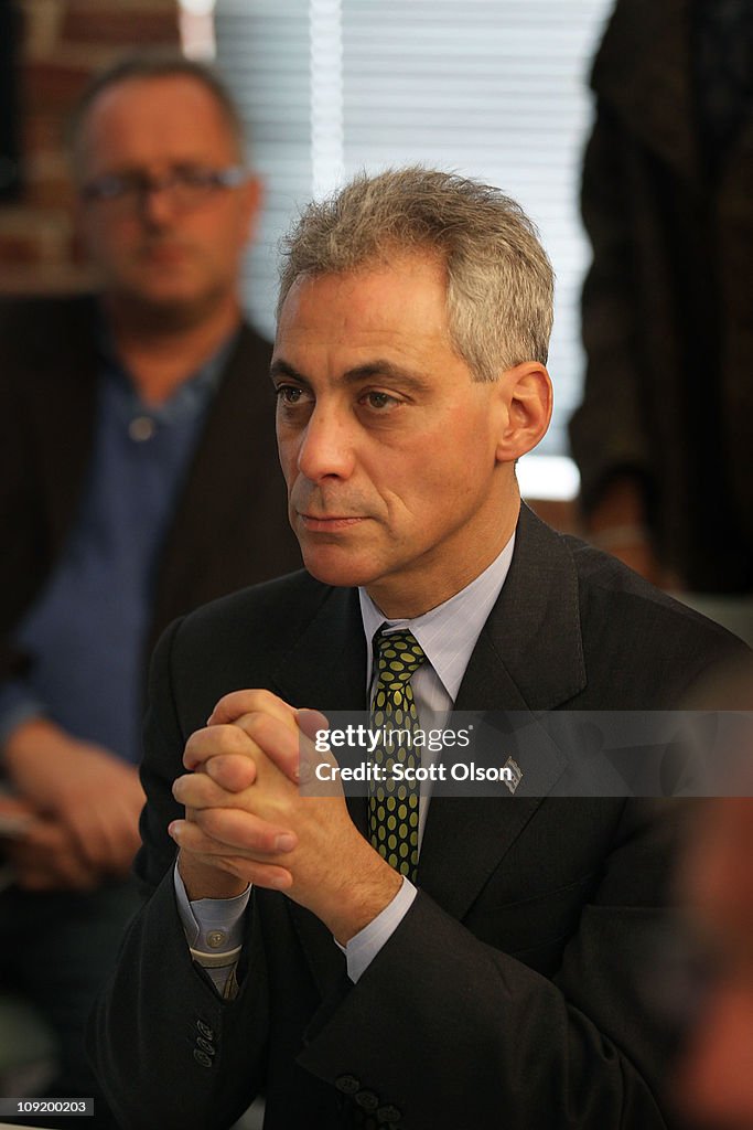 Rahm Emanuel Campaigns With Less Than Week Left Until Mayoral Election