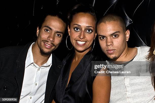 Diana Ross' children, Ross Arne Naess, Chudney Lane Ross, and Evan Ross Naess attend the MTV Movie Nominee after party for Johnathon Schaech at Guys...