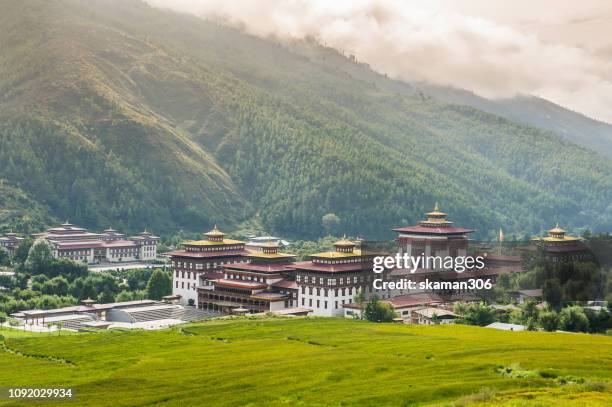 royal palace trashi chhoe dzong, thimphu, bhutan - temple v pennsylvania bildbanksfoton och bilder