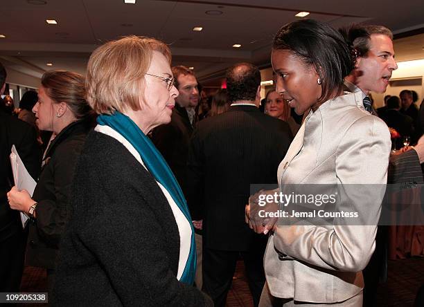 Time Inc. Executive Ann Moore with Author and Social Activist Ayaan Hirsi Ali at the Times Person of The Year Luncheon at the Time & Life Building on...