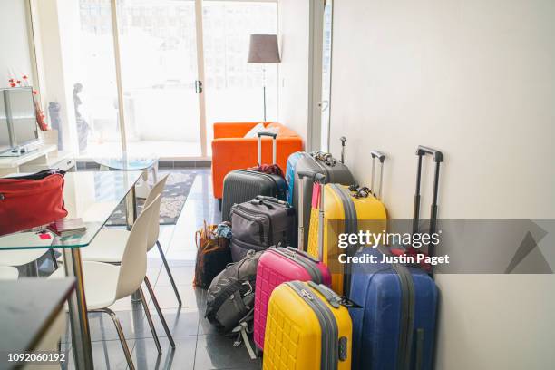 luggage in serviced apartment - sydney vivid stock pictures, royalty-free photos & images