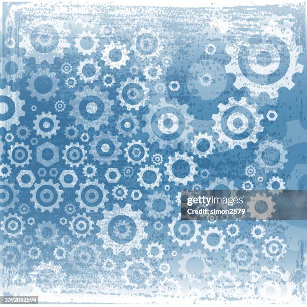 abstract technology on gear background - process automation abstract stock illustrations