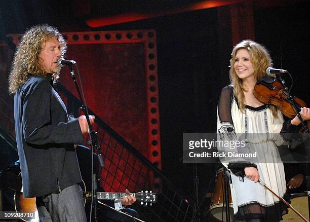 Singer/Songwriter Robert Plant and Singer/Songwriter Alison Krauss at the taping of there CMT Crossroads: ROBERT PLANT AND ALISON KRAUSS premieres...