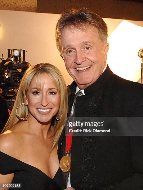Singer / Songwriter Bill Anderson and singer Heidi Newfield arrive at the BMI Country Awards and reception honoring Willie Nelson at the BMI building...