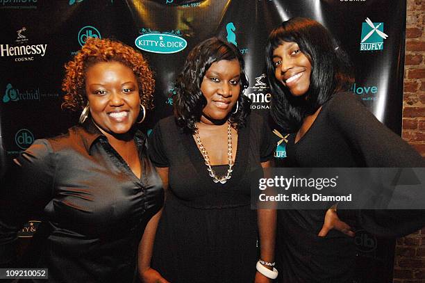 Love Consultants, Melanie Mitchell, April Love and Brittany Sanders at The Kitty & Dick Suite hosted by "Project Runways" Mychael Knight at Opera in...