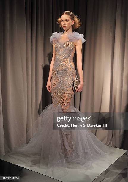 Model attends the Marchesa Fall 2011 presentation during Mercedes-Benz Fashion Week at Center 548 on February 16, 2011 in New York City.