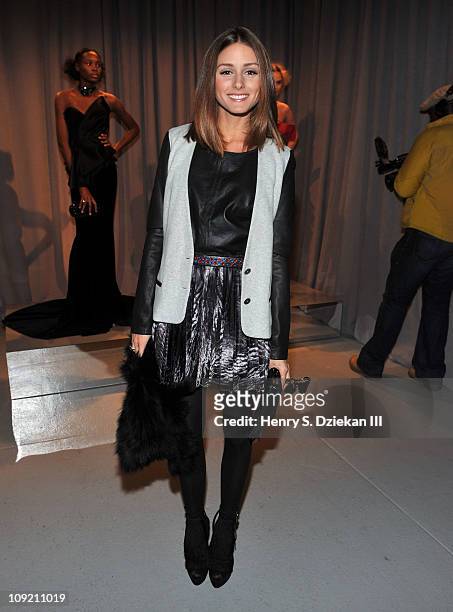 Socialite Olivia Palermo attends the Marchesa Fall 2011 presentation during Mercedes-Benz Fashion Week at Center 548 on February 16, 2011 in New York...