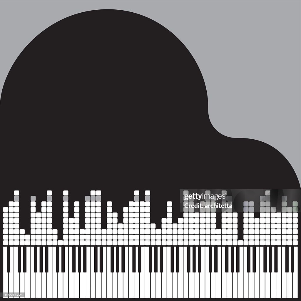 Grand piano with equaliser