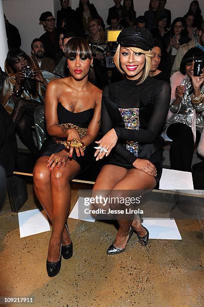 Eve and Keri Hilson attend The Blonds Fall 2011 fashion show during Mercedes-Benz Fashion Week at Milk Studios on February 16, 2011 in New York City.