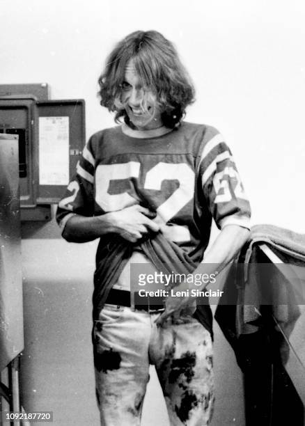 Iggy Pop of the Stooges seen backstage at Delta College on January 26, 1969.