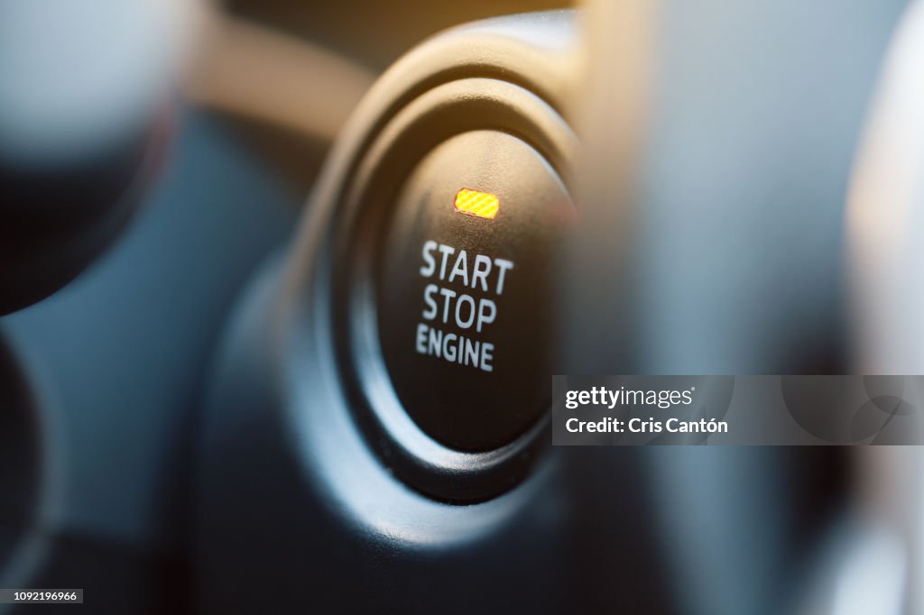 Engine Start Button Classic Start Engine Button High-Res Stock Photo - Getty Images