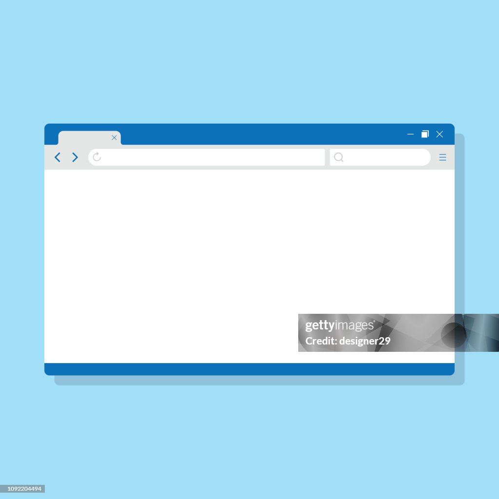 Web Browser Window and Flat Design.