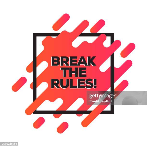 break the rules. inspiring creative motivation quote poster template. vector typography - illustration - glitch texture stock illustrations