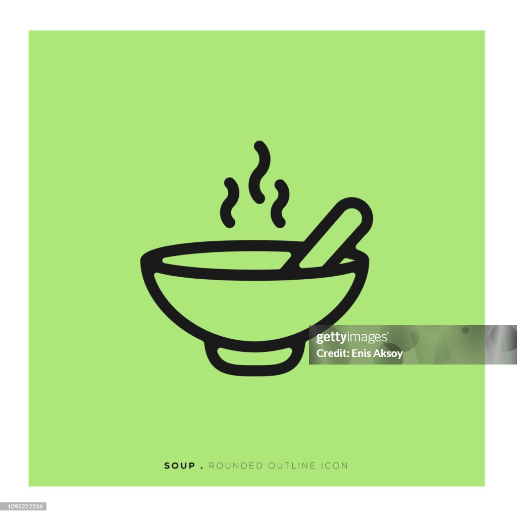 Soup Rounded Line Icon