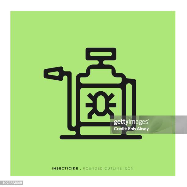 insecticide rounded line icon - pest control services stock illustrations