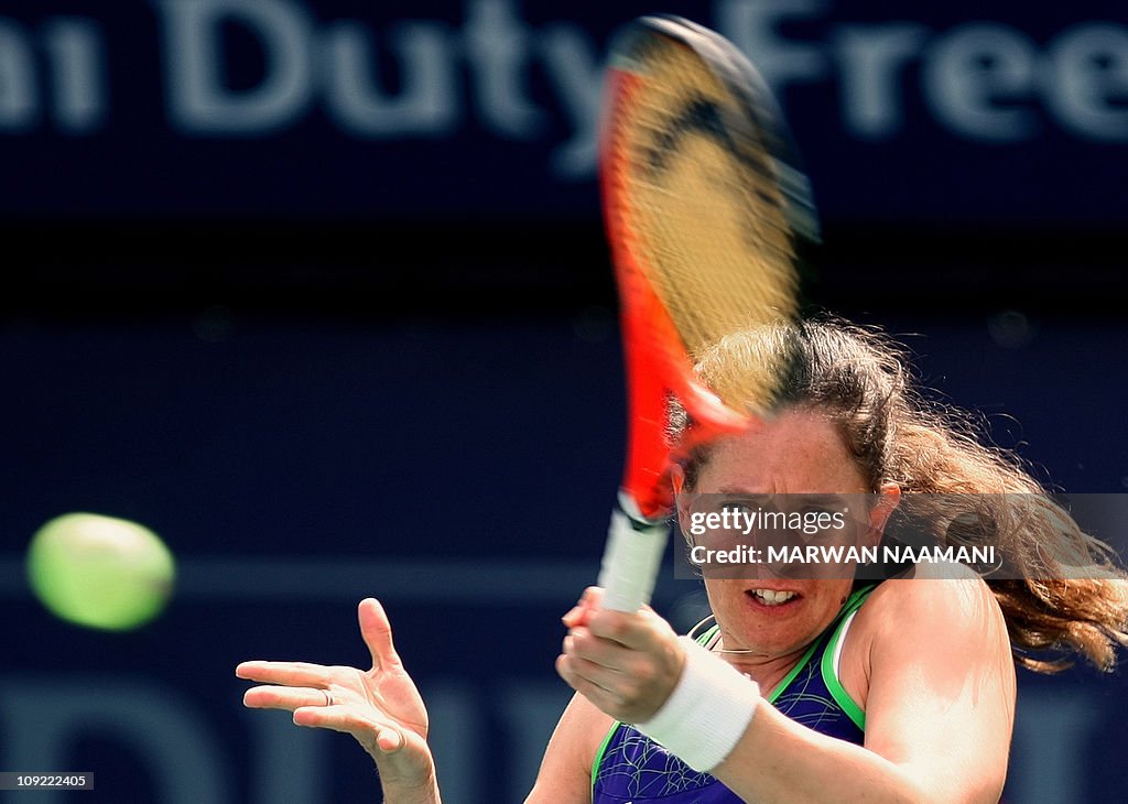 Patty Schnyder of Switzerland returns th