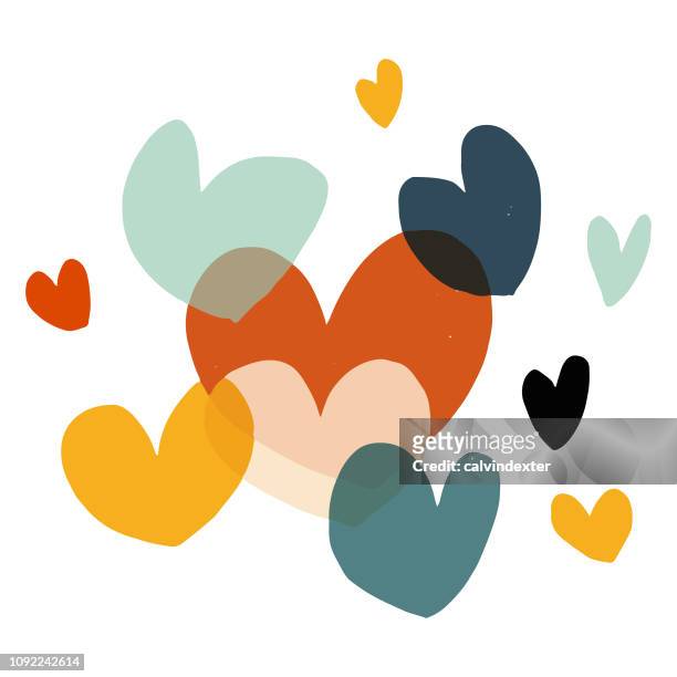 valentine's day heart shapes - attached stock illustrations
