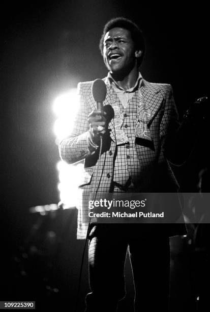 American singer Al Green performs on stage, London, 19th May 1973.