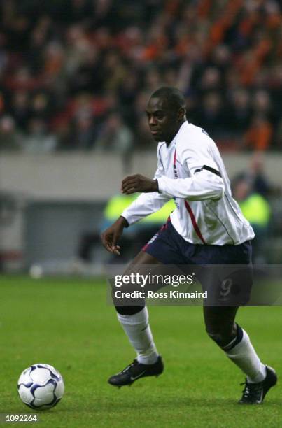 Michael Ricketts of England runs with the ball during the International Friendly match against Holland played at the Amsterdam ArenA, in Amsterdam,...
