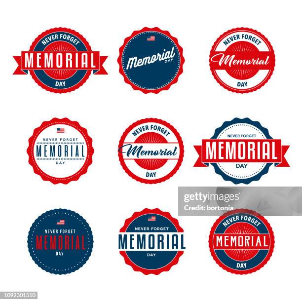 memorial day - milestone flag icon stock illustrations