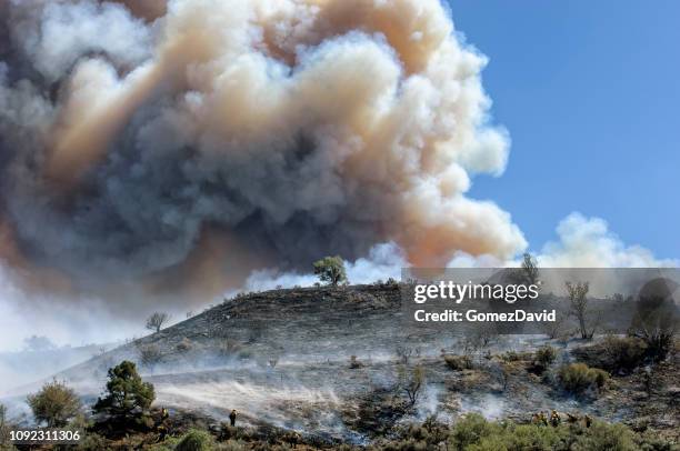 fire fighters fighting wildfire - california wildfire stock pictures, royalty-free photos & images